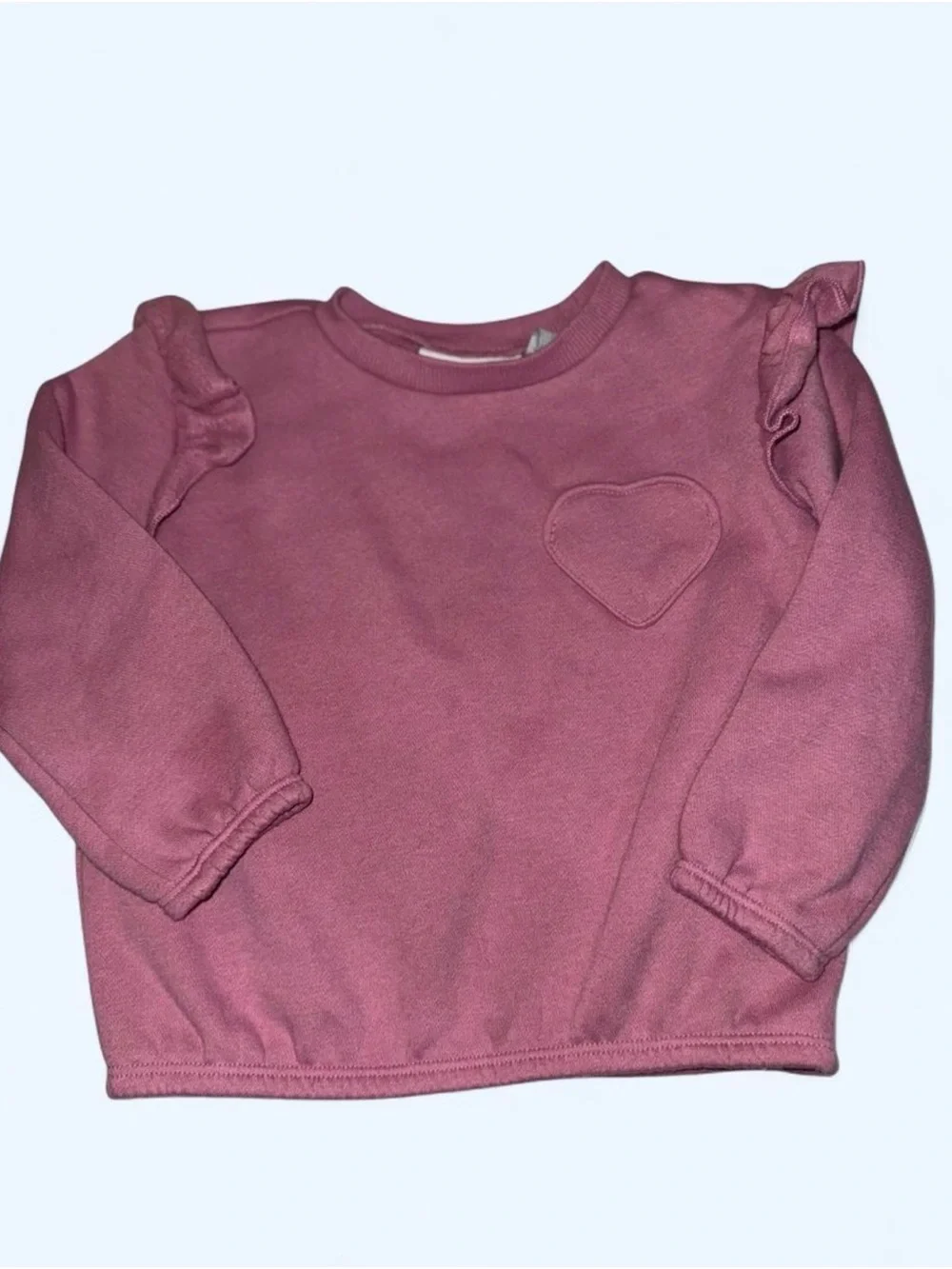 The Childrens Place Girls Mauve Pink Heart Sweatshirt & Ribbed Leggings Set - Picture 2 of 4
